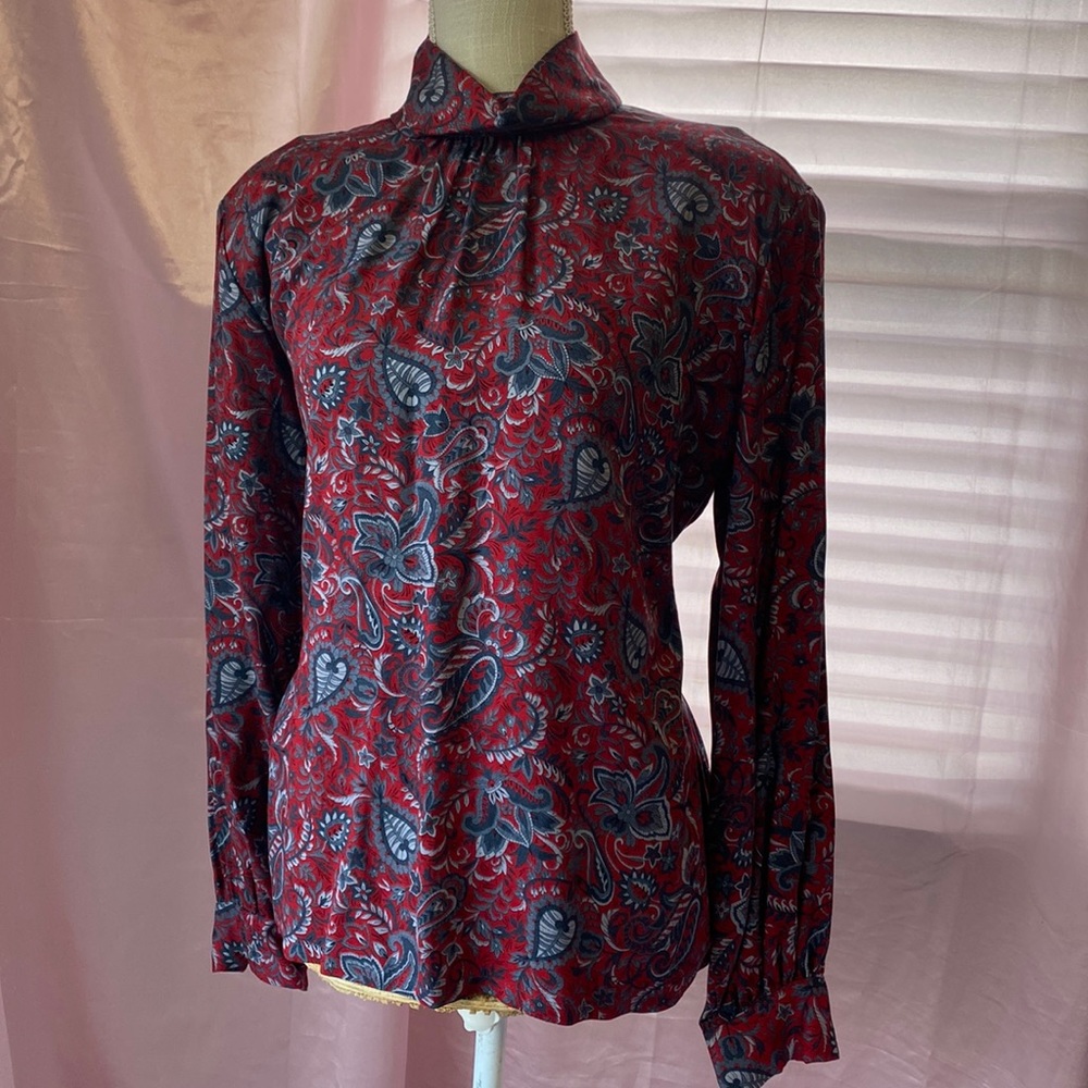 Pendleton Red Paisley Long-Sleeve Blouse